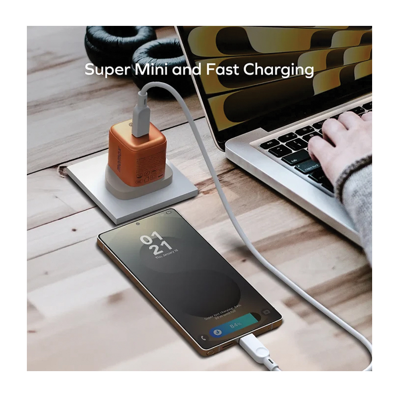 MOMAX 1-Charge 45W GaN Charger – 1 × USB-C – UM73UKM – Orange - Image 4