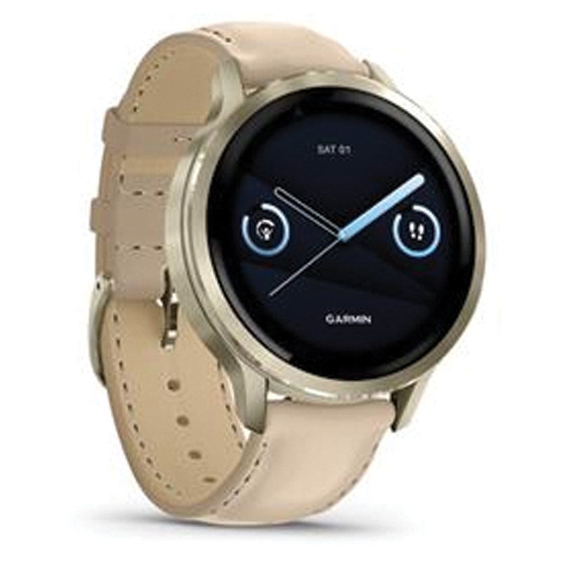 Garmin Venu® 4 | 41mm | GPS | Wi-Fi | AMOLED | Lunar Gold with Beige Leather Band | 010-03013-03 - Image 4