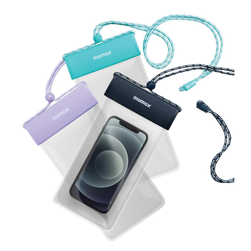 MOMAX Portable Hanging Waterproof Phone Pouch – IPX8 – Up to 7″ – SR25U – Purple - Image 4