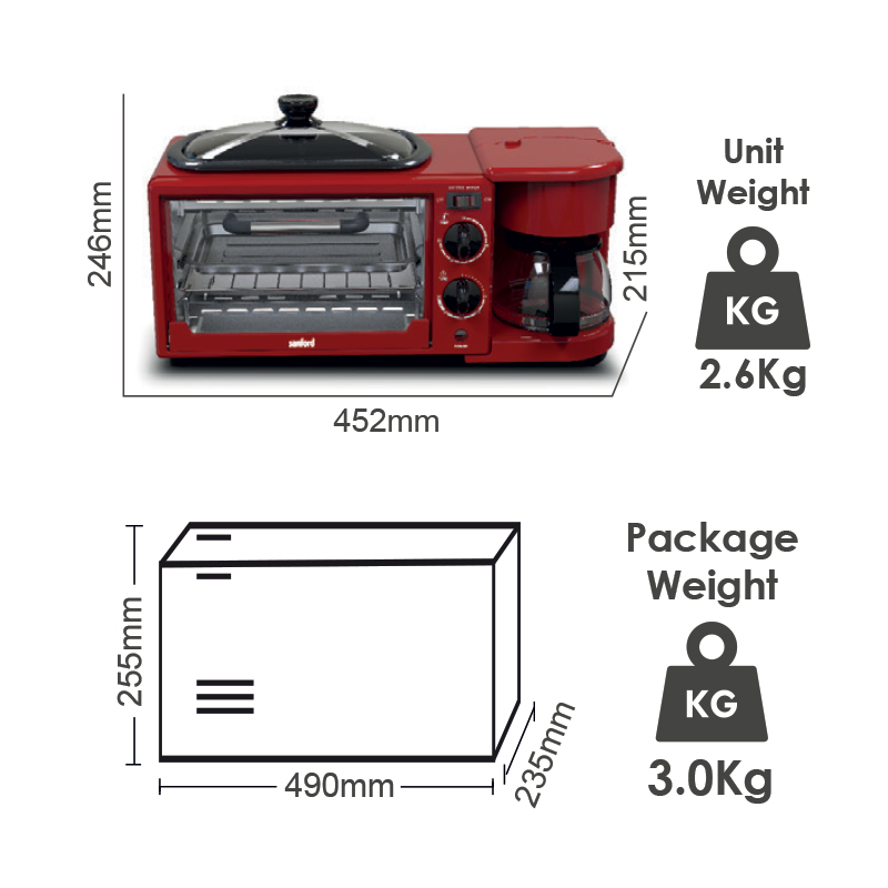 SANFORD SF5591KT 3 IN 1 BREAKFAST MAKER - Image 4