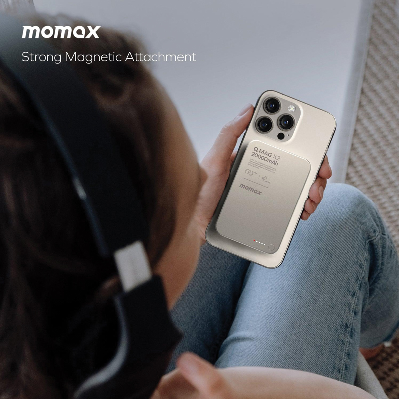 MOMAX Q.Mag X2 Magnetic Wireless Battery Pack | 20000mAh | 23.5mm Ultra Compact - Image 4