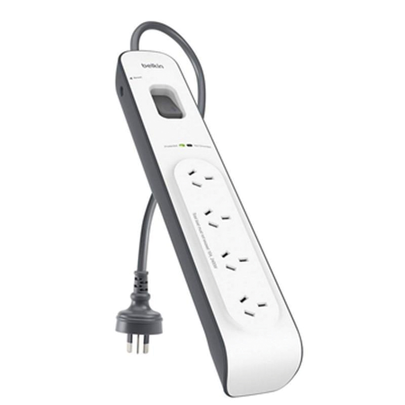 Belkin Surge Plus USB Surge Protector | 4 AC Outlets | 2 USB Ports | 12W / 2.4A | 2m Cable | 525 Joules | White - Image 4