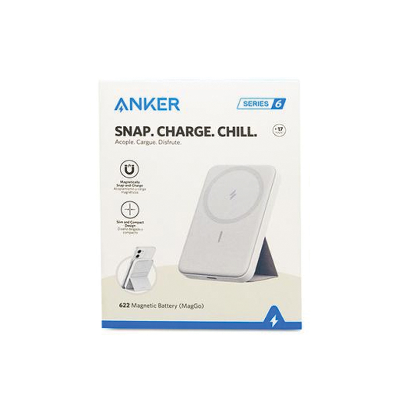 Anker MagGo Power Bank – 5,000mAh | 7.5W | Magnetic | Foldable Stand | White - Image 4