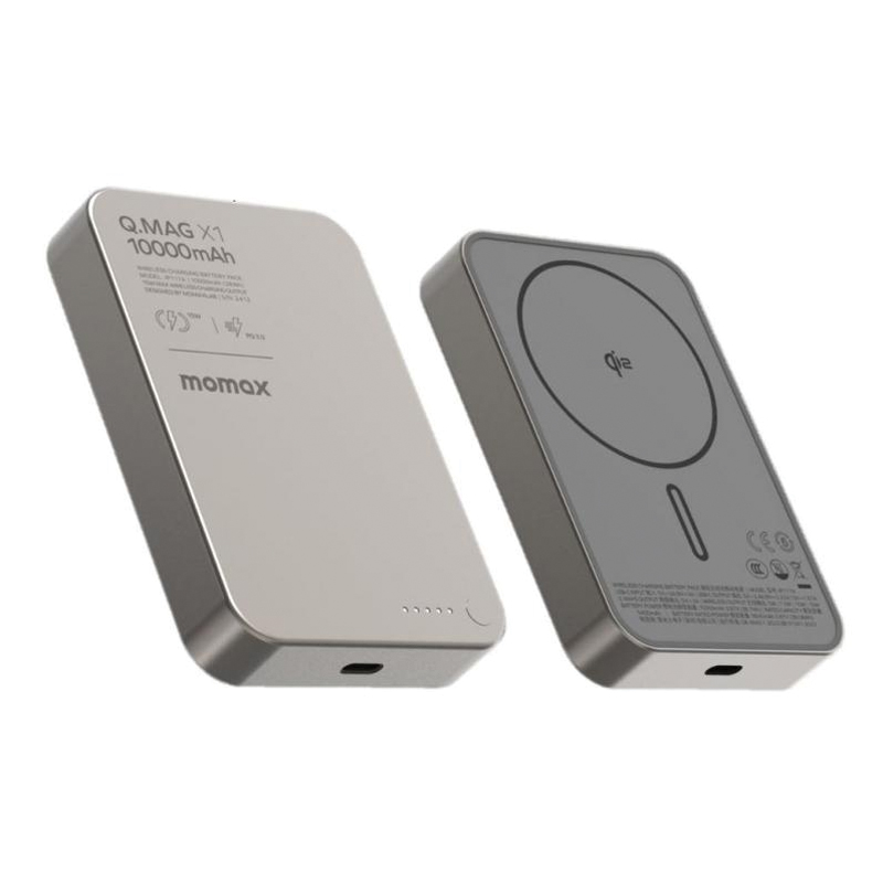 MOMAX Q.Mag X1 10000mAh Gen 2 15W MagSafe Wireless Power Bank – Titanium - Image 4
