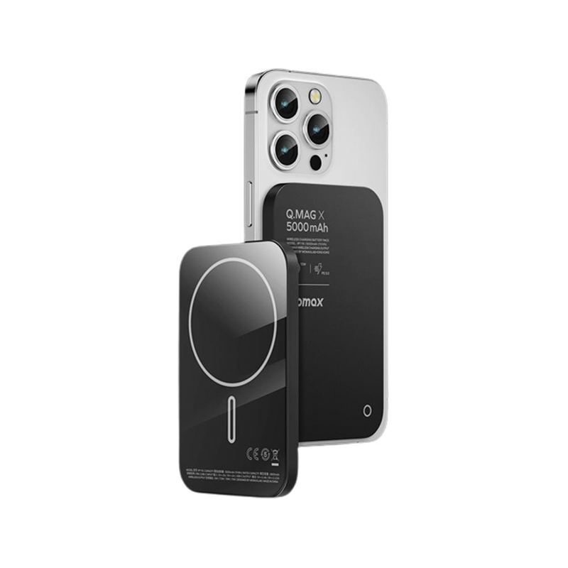 MOMAX Q.Mag X 5000mAh Gen 2 15W Ultra Slim MagSafe Wireless Power Bank – Black - Image 4