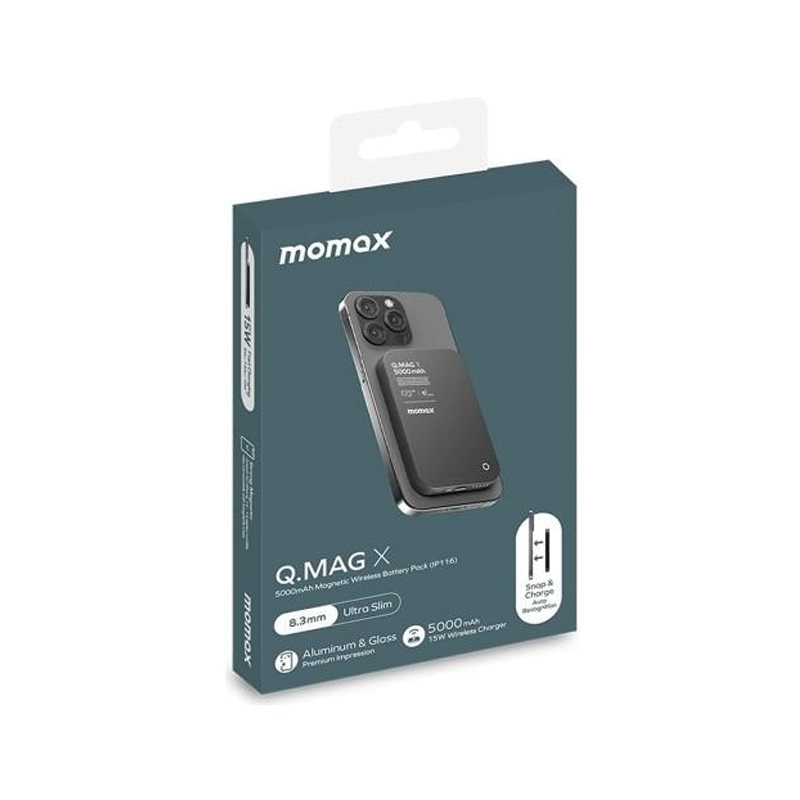 MOMAX Q.Mag X 5000mAh 15W MagSafe Wireless Power Bank - Image 4