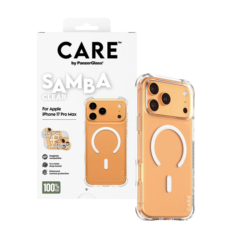 CARE by PanzerGlass® Case for iPhone 17 Pro Max | Samba Transparent with White MagSafe | Clear TPU + Polycarbonate | MagSafe Compatible | Shock-Absorbent | Transparent - Image 4