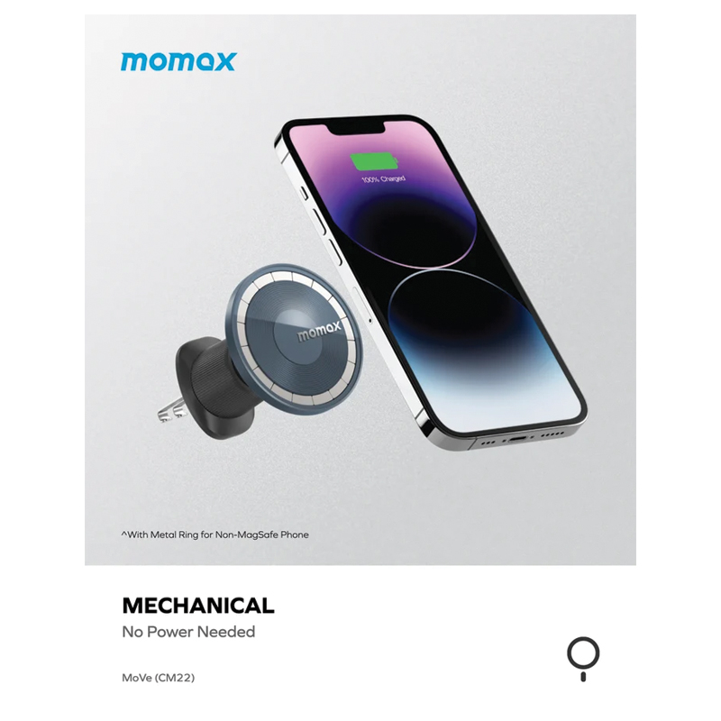 MOMAX MoVe Simple Magnetic Car Mount – Air Vent – 360° – CM22E – Grey - Image 4